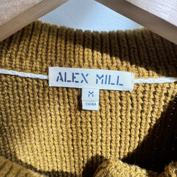 Alex Mill Cotton Buttoned Collared Cardigan M Mustard Yellow - Picture 7 of 7